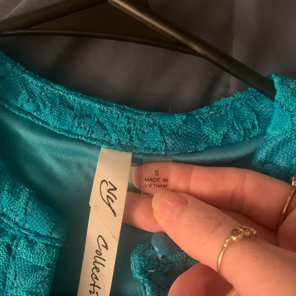 NWT. NY collection sleeveless ruffle lace top. - Picture 3 of 4